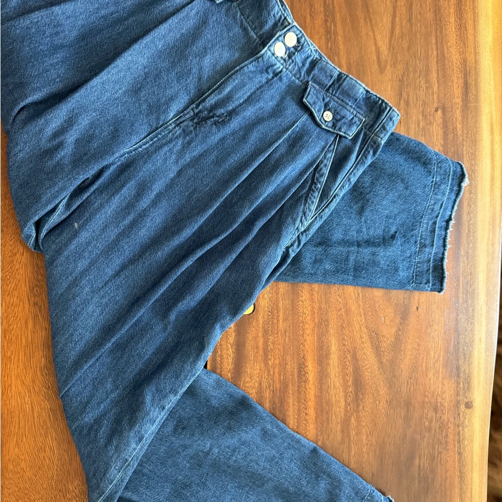 Pilcro Blue Flare Wide Leg Jeans